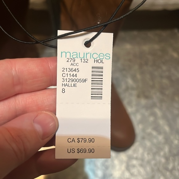 Never worn brown suede round toe tall boot with heel - Picture 2 of 5